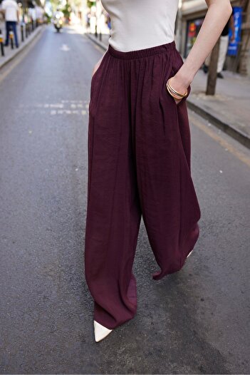 Lady Pixie Wide Leg Trousers with Elastic Waist