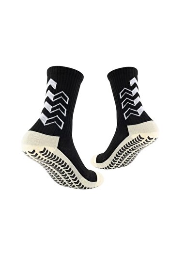OEM Socks for football, anti-slip, professional, with grip on sole, black-white, one size