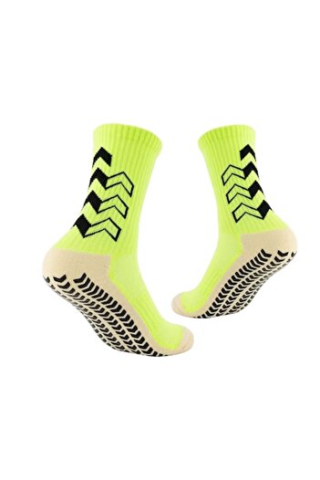 OEM Anti-slip professional football socks with grip sole, green-black, one size