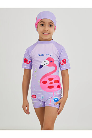 Styli Graphic Print Swimsuit with Cap