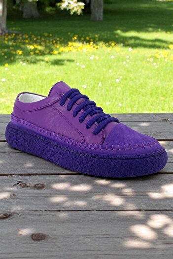 Mammamia D25Ya-240 Lilac Color Genuine Leather Full Orthopedic Daily Women's Shoes