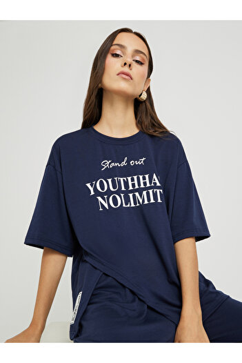 Take Two By Styli Slogan Printed Short Sleeve T-Shirt and Pants Co-Ords