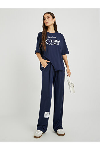 Take Two By Styli Slogan Printed Short Sleeve T-Shirt and Pants Co-Ords