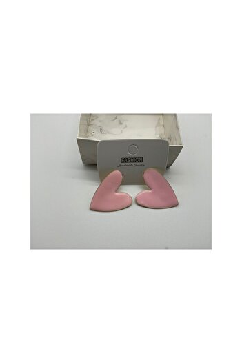 CHIC Light Pink Gold Detail Heart Stud Earrings