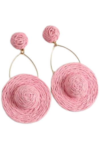Waves And Pebbles Pink Hat Earrings