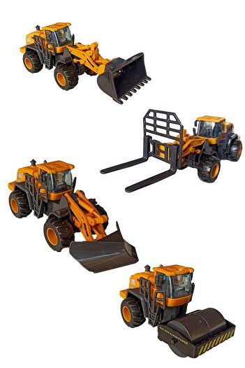 Ailenizin Oyuncakçısı Oyuncak Iş Makineleri Dozer, Kar Küreme, Forklift Ve Silindir Seti
