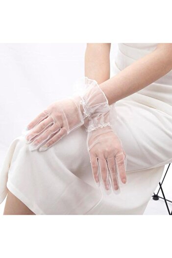 Skygo Short Length Lycra Laced Adult Tulle Gloves
