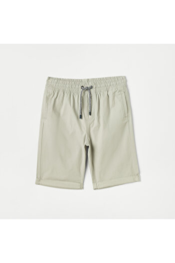 Juniors Solid Shorts With Drawstring Closure And Pockets