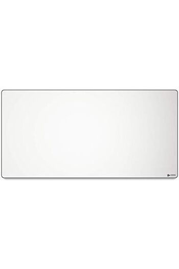 Glorious 3XL Extended Gaming Mouse Mat/Pad - Large, Wide White Cloth Mousepad, Stitched Edges | 24"x