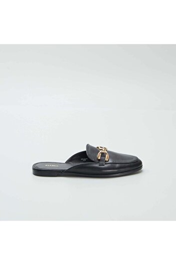 KIABI Open loafers with gold-coloured strap BLACK
