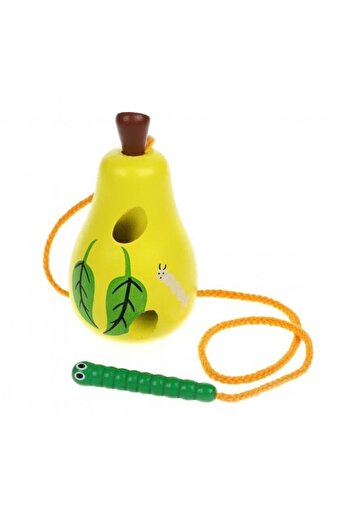 OEM Educational Toy for Motor Skills and Threading from Wood - Pear with Worm