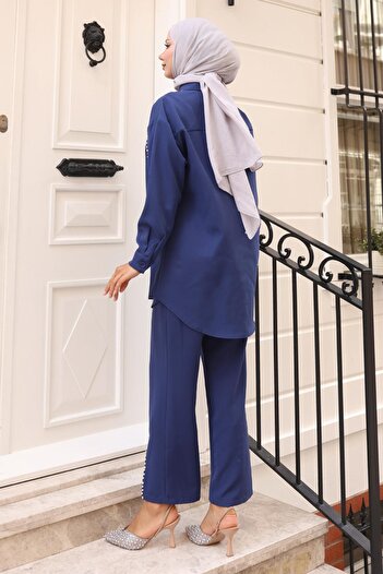 Modamihram Σετ με λεπτομέρεια Pearl Indigo 19259