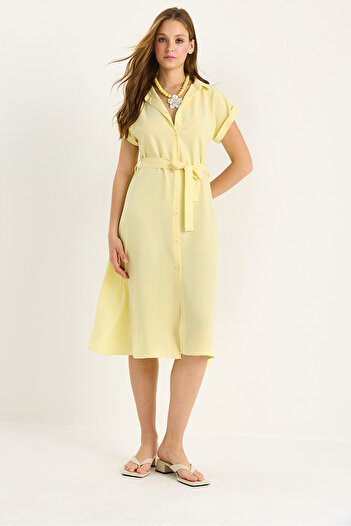 Bianco Lucci Women's Belt Detailed Linda Shirt Dress 5248 60281080