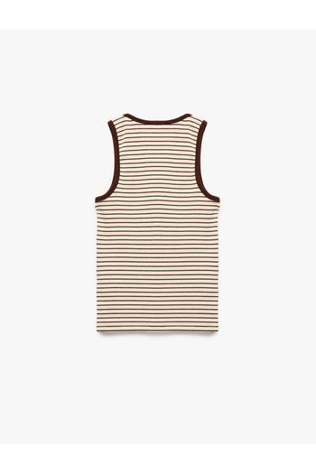 Koton Cotton Slim Fit U Neck Striped Undershirt