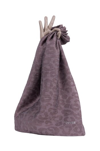 Invee Leopard Square Scarf Mink