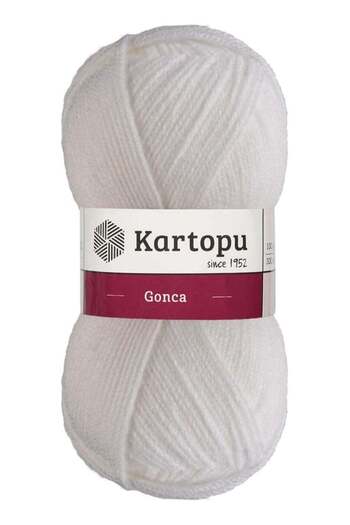 Kartopu Kartopu K010 Gonca Knitting Yarn – 100g, 300m – White