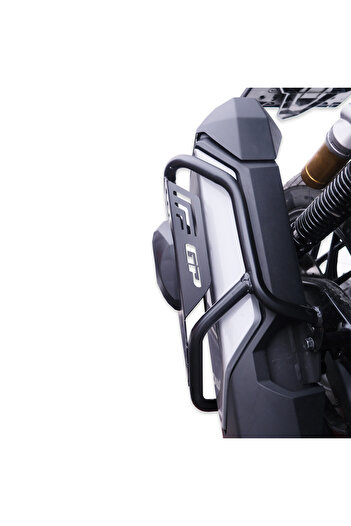 GP KOMPOZİT Honda ADV 350 2025 Uyumlu Kapaklı Egzoz Koruma Demiri Siyah