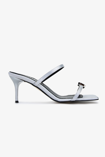 Valmenti Women's Silver Heeled Slippers