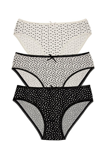 SUWEN 3-Piece Patterned Slip Panties