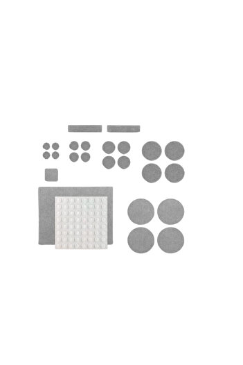 OEM Set of 215 adhesive pads for furniture protection X Protector, felt, rubber, gray
