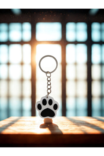 Shuttle Park Unisex Special Stylish Design Cute 3D Hard Plastic Keychain with Cat Paw Figure Gift Accessory 1 Piece