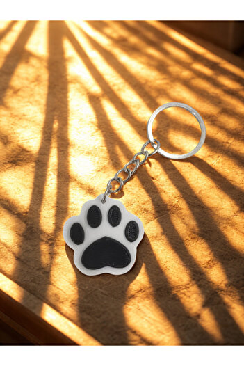 Shuttle Park Unisex Special Stylish Design Cute 3D Hard Plastic Keychain with Cat Paw Figure Gift Accessory 1 Piece