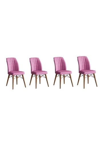 Casafun Set of 4 Cafe-Fun style chairs, production for cafe, restaurant, terraces, metal frame, wooden legs
