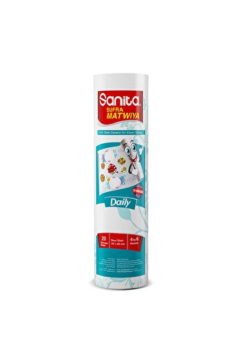 Sanita Table Covers Sufra Matwiya Daily Size 107 x 85cm 20pcs Disposable & Hygienic Dining Table