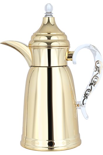 Alsaif Gallery Tamim Thermos Dallah - Saif Gallery, 0.6 L, Transparent Handle, Steel Insulation, Blue