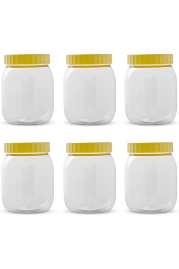 Bisbell Plastic Storage Jars with Yellow Lids, Bottle Jar Promo,1000ml,Storage Box For Kitchen,Kitch
