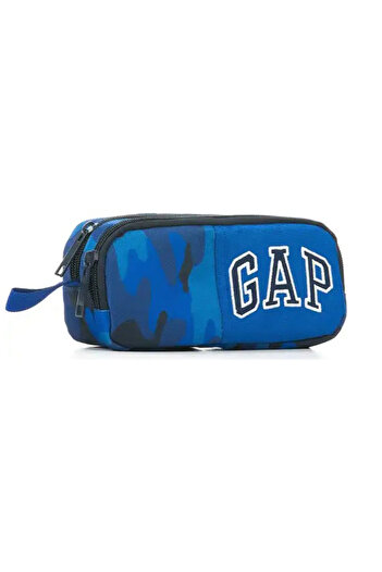 GAP 03345 Blue Camouflage Patterned Double Compartment Pencil Case