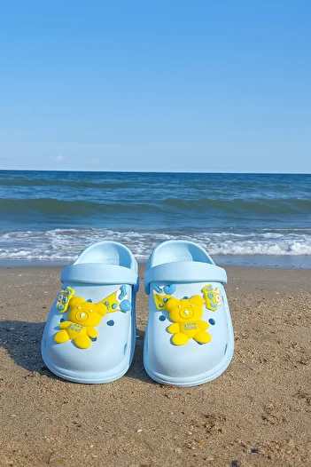 Twingo Twi̇ngo Children's Cross Baby Blue Beach, Garden and House Slippers