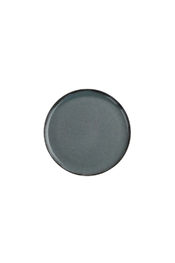 Kütahya Moderna Porcelain Round Flat Dinner Plate Blue Grey 19cm