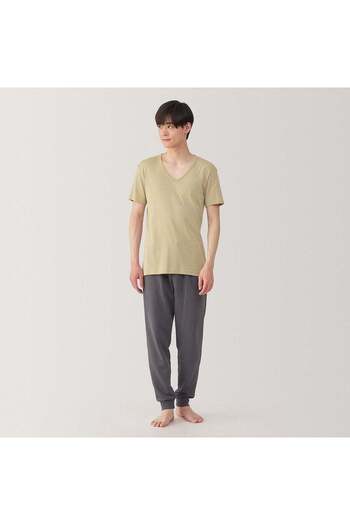 Muji Moisture Wicking Cotton V Neck Short Sleeve T-Shirt