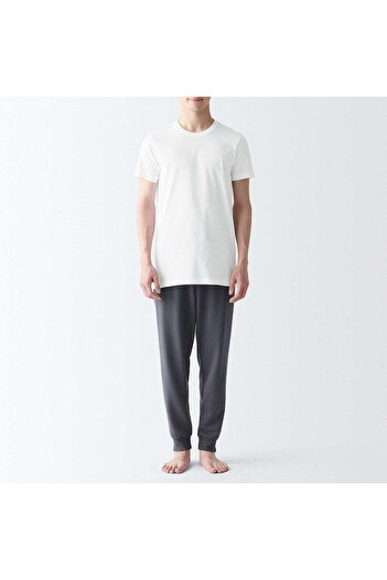 Muji Side Seamless Cotton Crew Neck Short Sleeve T-Shirt, 2 Pcs