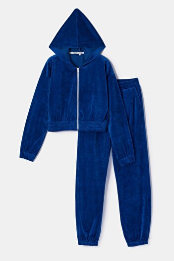 Woody Pijamale de damă din catifea-Bfc - 843-Indigo