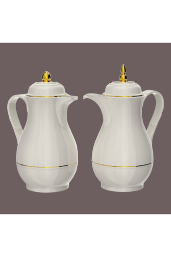 Bien Servi High Quality Plastic Body Vacuum Flask Set White 1 Liter