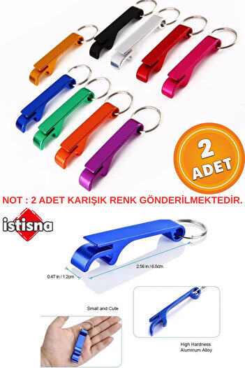 İstisna 2Pcs Aluminum Keychain Tiny Portable Colorful Bottle Opener Practical Cap Opener