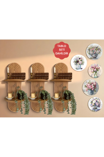 varje think outside the box Semplice Wall Shelf Set And Decorative Oval 5 Piece Table