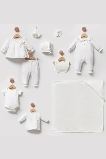 Cassiope Pompom Muslin Fabric Boxed Gift 10 Pieces Hospital Release