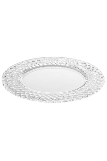 Vidivi 2-Piece Campiello High Definition Glass Charger Plate Set Crystal Clear 32cm