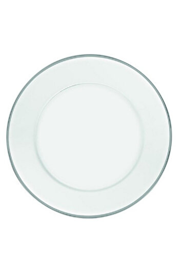 Vidivi 2-Piece Essenze High Definition Glass Charger Plate Set with Silver Rim Crystal Clear 32cm