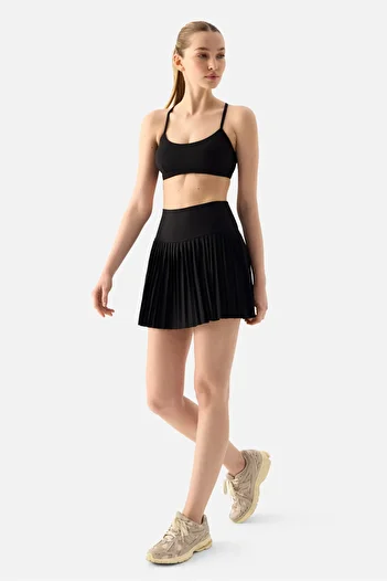 Superstacy Elira Pleated Black Tennis Skirt