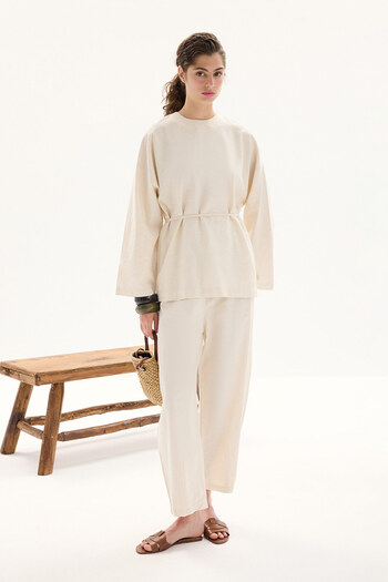 Hooopstore Organic Blended Elastic Vanilla Trousers