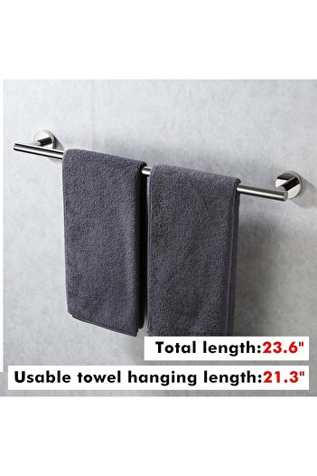 Biki Towel Rack Anti-Rust Towel Bar Size 60cm Silver