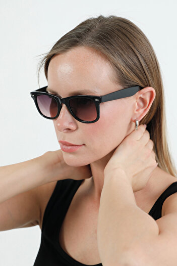 Fulla Moda Bone Frame Sunglasses with Metal Accessory Detail