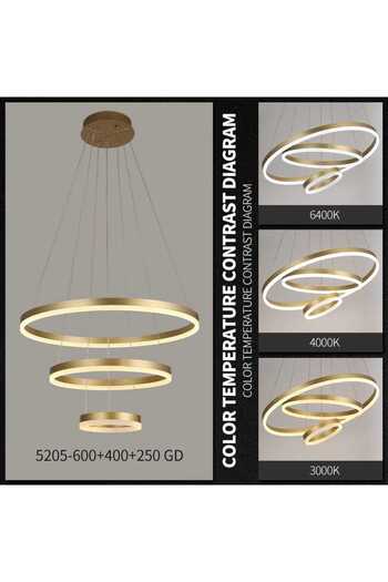 Sueva Candelabru LED minimalist cu inel, telecomandă WiFi 2.4G, lumină reglabilă aurie/rece/caldă/neutră