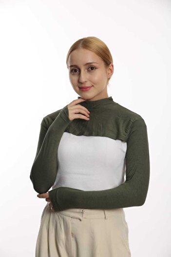 Modamelita Hijab Neck Collar Oversleeve Bolero Crop Neck Collar
