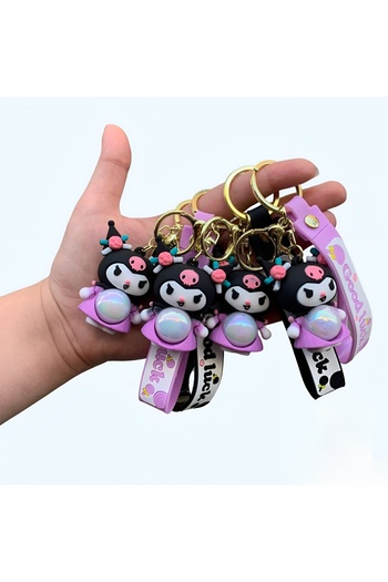 Wolawood 3D Led Lighted Cute Mascot Keychain Colorful Effect Bag Car Ornament Cute Figure Gift 1 Piece