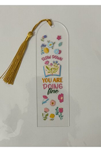ŞAN ART DESİGN Acrylic Book Marks with Tassels Mottos 1 Piece